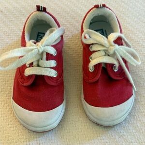 Red and White Canvas Sneakers